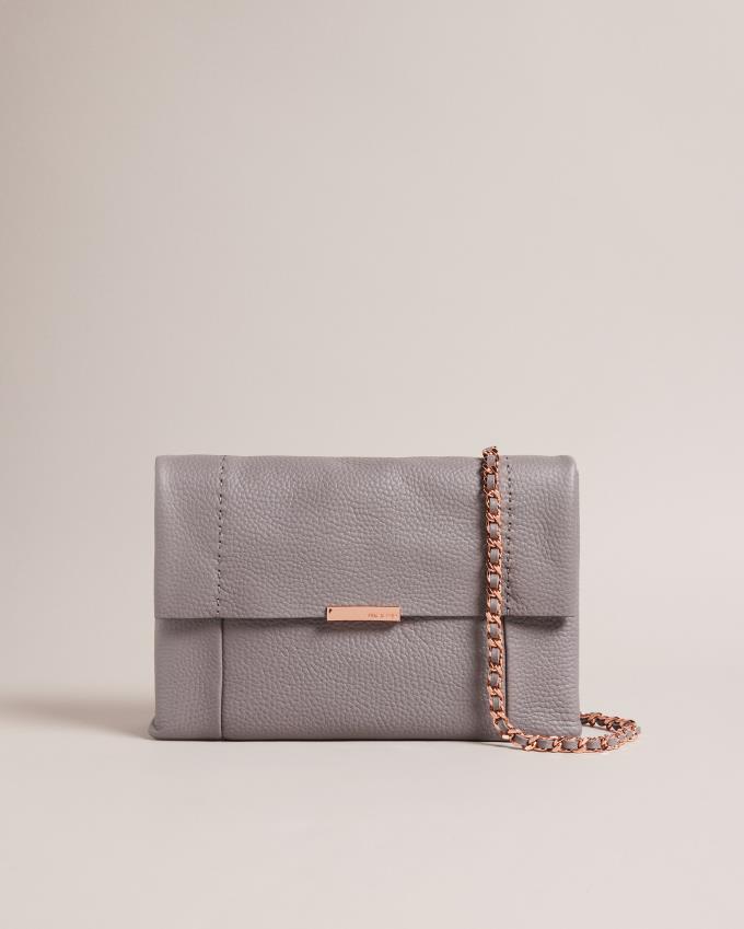 Sac Crossbody Ted Baker Unlined Soft Leather Grise Femme | KIB-51395775